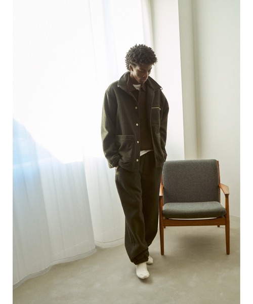 benine9(ビーナイン)の「benine 9 Alpaca Bonded Knit Polo Shirt (BN0225-303)(シャツ/ブラウス・メンズ・ブラウン/グレー・SMALL/MEDIUM/LARGE)」の3枚目の写真