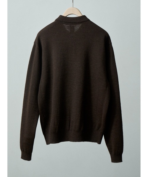 benine9(ビーナイン)の「benine 9 Alpaca Bonded Knit Polo Shirt (BN0225-303)(シャツ/ブラウス・メンズ・ブラウン/グレー・SMALL/MEDIUM/LARGE)」の9枚目の写真