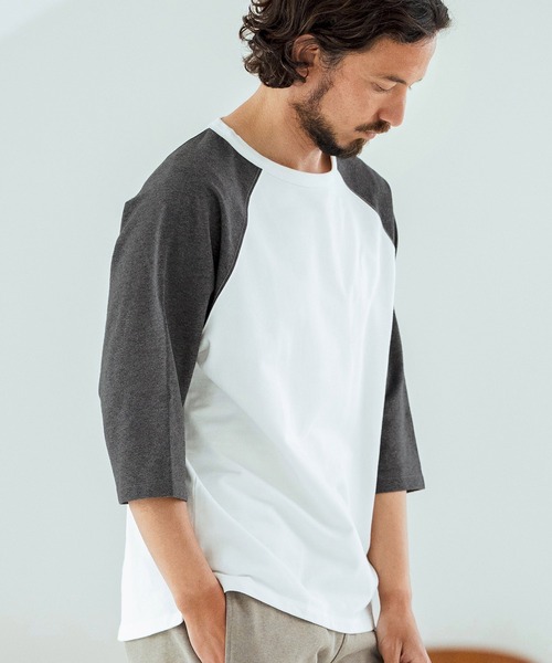 Magine(マージン)の「mt9604-Mini Sweat Fabric Raglan Color-Block Sleeves Pullover プルオーバー(その他トップス・メンズ・ホワイト×ブラック/ブラック系その他/ブラック×ホワイト/ホワイト系その他・44/46/48)」の3枚目の写真