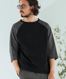 mt9604-Mini Sweat Fabric Raglan Color-Block Sleeves Pullover プルオーバー