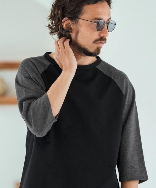 Magine(マージン)の「mt9604-Mini Sweat Fabric Raglan Color-Block Sleeves Pullover プルオーバー(その他トップス・メンズ・ホワイト×ブラック/ブラック系その他/ブラック×ホワイト/ホワイト系その他・44/46/48)」の20枚目の写真