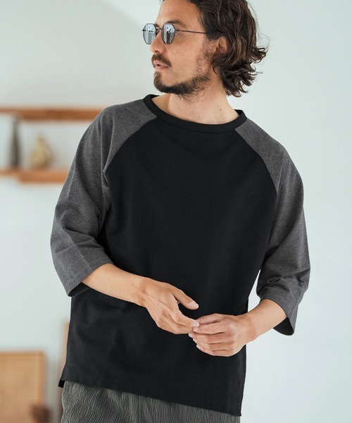 Magine(マージン)の「mt9604-Mini Sweat Fabric Raglan Color-Block Sleeves Pullover プルオーバー(その他トップス・メンズ・ホワイト×ブラック/ブラック系その他/ブラック×ホワイト/ホワイト系その他・44/46/48)」の19枚目の写真