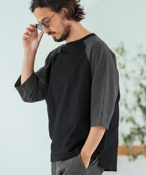 Magine(マージン)の「mt9604-Mini Sweat Fabric Raglan Color-Block Sleeves Pullover プルオーバー(その他トップス・メンズ・ホワイト×ブラック/ブラック系その他/ブラック×ホワイト/ホワイト系その他・44/46/48)」の18枚目の写真