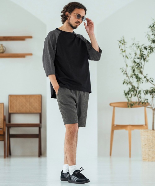 Magine(マージン)の「mt9604-Mini Sweat Fabric Raglan Color-Block Sleeves Pullover プルオーバー(その他トップス・メンズ・ホワイト×ブラック/ブラック系その他/ブラック×ホワイト/ホワイト系その他・44/46/48)」の16枚目の写真