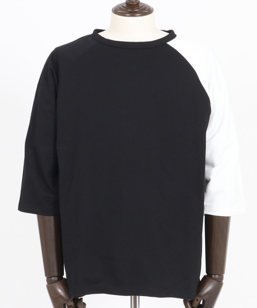 Magine(マージン)の「mt9604-Mini Sweat Fabric Raglan Color-Block Sleeves Pullover プルオーバー(その他トップス・メンズ・ホワイト×ブラック/ブラック系その他/ブラック×ホワイト/ホワイト系その他・44/46/48)」の14枚目の写真
