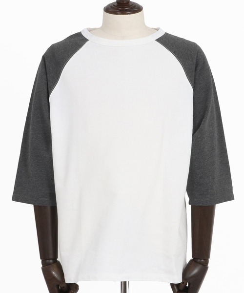 Magine(マージン)の「mt9604-Mini Sweat Fabric Raglan Color-Block Sleeves Pullover プルオーバー(その他トップス・メンズ・ホワイト×ブラック/ブラック系その他/ブラック×ホワイト/ホワイト系その他・44/46/48)」の11枚目の写真