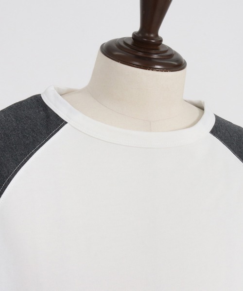 Magine(マージン)の「mt9604-Mini Sweat Fabric Raglan Color-Block Sleeves Pullover プルオーバー(その他トップス・メンズ・ホワイト×ブラック/ブラック系その他/ブラック×ホワイト/ホワイト系その他・44/46/48)」の9枚目の写真