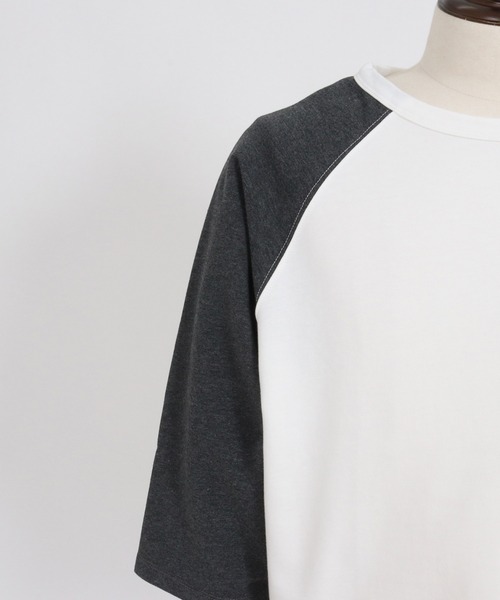Magine(マージン)の「mt9604-Mini Sweat Fabric Raglan Color-Block Sleeves Pullover プルオーバー(その他トップス・メンズ・ホワイト×ブラック/ブラック系その他/ブラック×ホワイト/ホワイト系その他・44/46/48)」の8枚目の写真