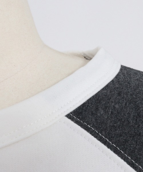 Magine(マージン)の「mt9604-Mini Sweat Fabric Raglan Color-Block Sleeves Pullover プルオーバー(その他トップス・メンズ・ホワイト×ブラック/ブラック系その他/ブラック×ホワイト/ホワイト系その他・44/46/48)」の7枚目の写真