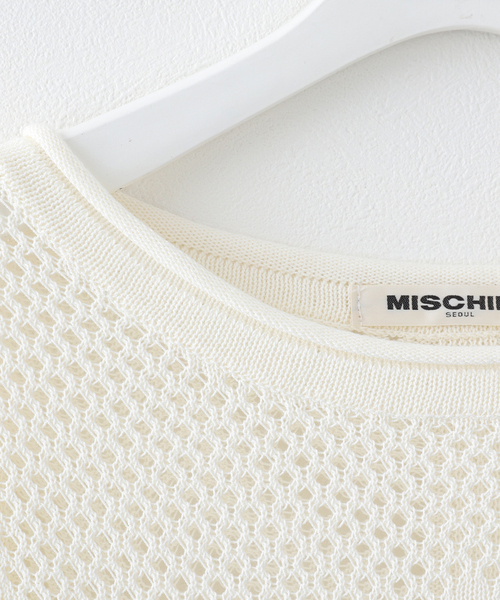 MSCHF（ミスチーフ）の「【Geek Office / ギークオフィス】MSCHF / ミスチーフ ロンバス クロシェ ニット T（Tシャツ/カットソー・レディース・アイボリー/ブラック・SMALL）」の9枚目の写真