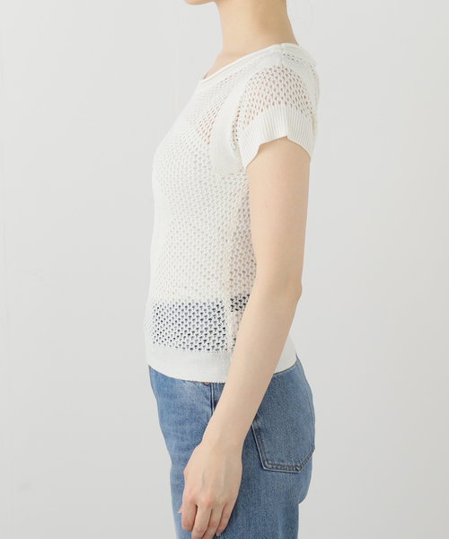 MSCHF（ミスチーフ）の「【Geek Office / ギークオフィス】MSCHF / ミスチーフ ロンバス クロシェ ニット T（Tシャツ/カットソー・レディース・アイボリー/ブラック・SMALL）」の14枚目の写真