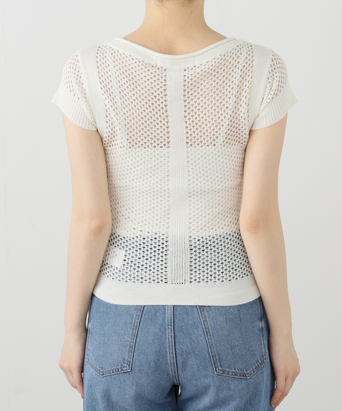 MSCHF（ミスチーフ）の「【Geek Office / ギークオフィス】MSCHF / ミスチーフ ロンバス クロシェ ニット T（Tシャツ/カットソー・レディース・アイボリー/ブラック・SMALL）」の15枚目の写真