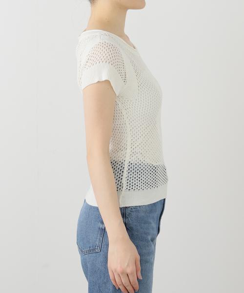 MSCHF（ミスチーフ）の「【Geek Office / ギークオフィス】MSCHF / ミスチーフ ロンバス クロシェ ニット T（Tシャツ/カットソー・レディース・アイボリー/ブラック・SMALL）」の16枚目の写真