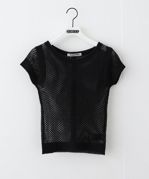 MSCHF（ミスチーフ）の「【Geek Office / ギークオフィス】MSCHF / ミスチーフ ロンバス クロシェ ニット T（Tシャツ/カットソー・レディース・アイボリー/ブラック・SMALL）」の17枚目の写真