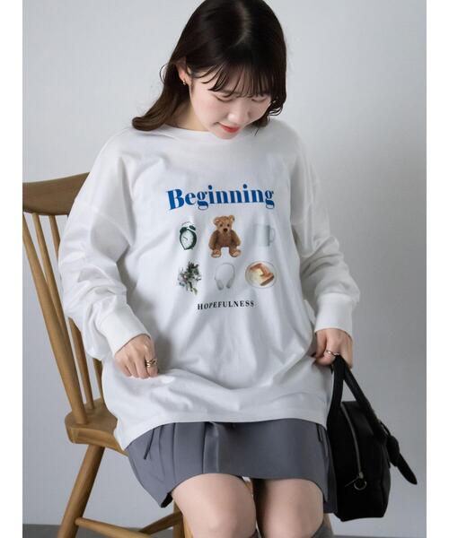 ehka sopo（エヘカソポ）の「フォトプリントロンT（Tシャツ/カットソー・レディース・グレー/ネイビー/ミント/オフホワイト・F）」の10枚目の写真