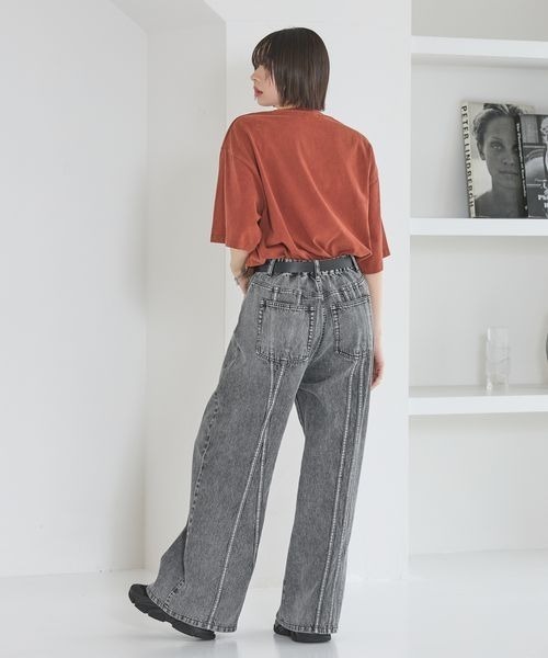 バックバックルボリュームデニムパンツ(S~XL) O5003 セール】【UNISEX/3サイズ展開】バックラインデニム(デニム