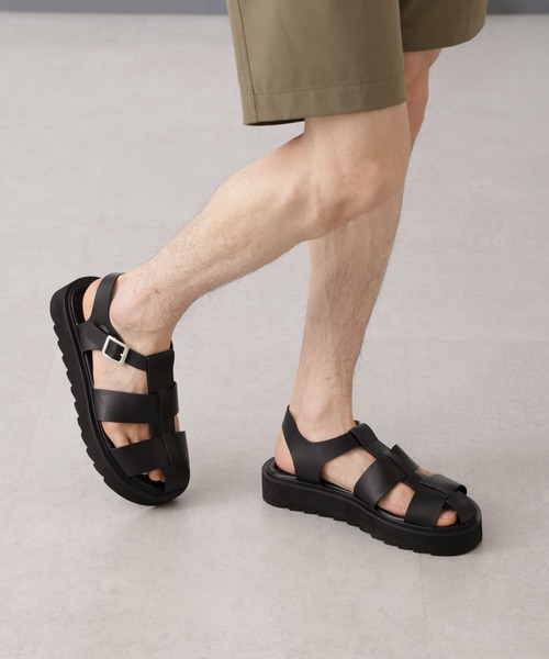 NANO universe（ナノユニバース）の「ライトウェイトグルカサンダル（サンダル・メンズ・ブラック・S/M/L）」の4枚目の写真