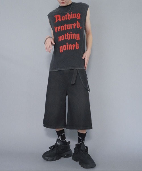 セール】ケミカルノースリーブTシャツ/メッセージロゴ（Tシャツ