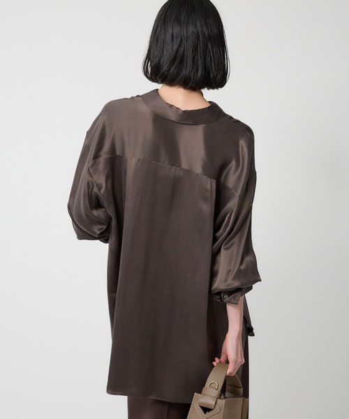 BABYLONE バビロン ベーシックコットンシルクシャツ BABYLONE ベーシックコットンシルクシャツ ブルー バビロン