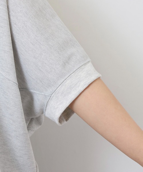 atONE(アットワン)の「ラメ混裏毛デザインハーフスリーブプルオーバートップス(Tシャツ/カットソー・レディース・杢グレー/チャコール/オートミール・L/M)」の13枚目の写真