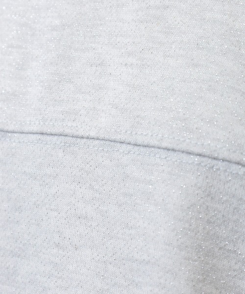 atONE(アットワン)の「ラメ混裏毛デザインハーフスリーブプルオーバートップス(Tシャツ/カットソー・レディース・杢グレー/チャコール/オートミール・L/M)」の14枚目の写真