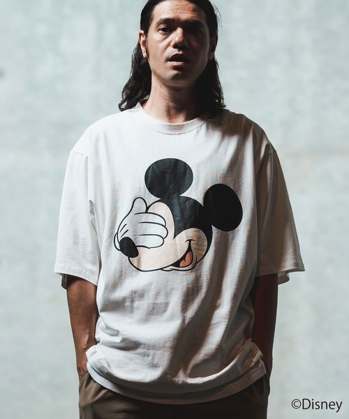GLIMCLAP（グリムクラップ）の「mt9696- Printed T-shirtr-Mickey Mouse- 【ミッキー】プリントTシャツ（Tシャツ/カットソー・メンズ・スミクロ/レッド/オフホワイト・S/M/L）」の16枚目の写真