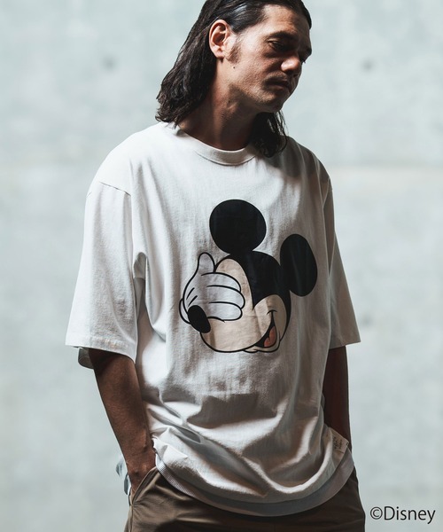 GLIMCLAP（グリムクラップ）の「mt9696- Printed T-shirtr-Mickey Mouse- 【ミッキー】プリントTシャツ（Tシャツ/カットソー・メンズ・スミクロ/レッド/オフホワイト・S/M/L）」の18枚目の写真
