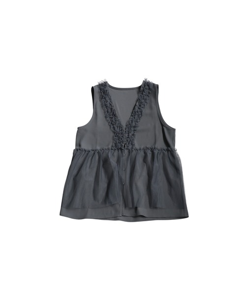 antiqua（アンティカ）の「チュールフリルベスト（ベスト・レディース・ブラック/チャコールグレー・ONE SIZE）」の16枚目の写真