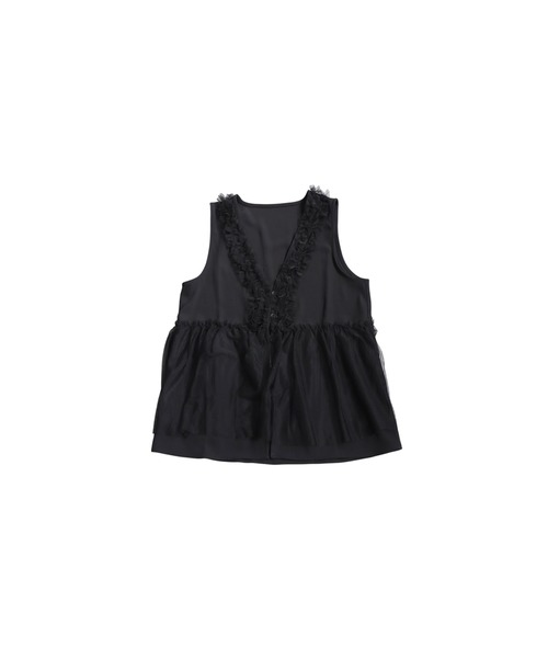 antiqua（アンティカ）の「チュールフリルベスト（ベスト・レディース・ブラック/チャコールグレー・ONE SIZE）」の15枚目の写真