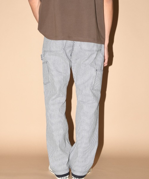 SUPERTHANKS（スーパーサンクス）の「レイヤードヘムダブルニーパンツ（無地・ヒッコリー）セットアップ可能/Layered hem Double knee Pants（その他パンツ・メンズ・ブルー/ブラック/ブラウン・S/M/L）」の10枚目の写真