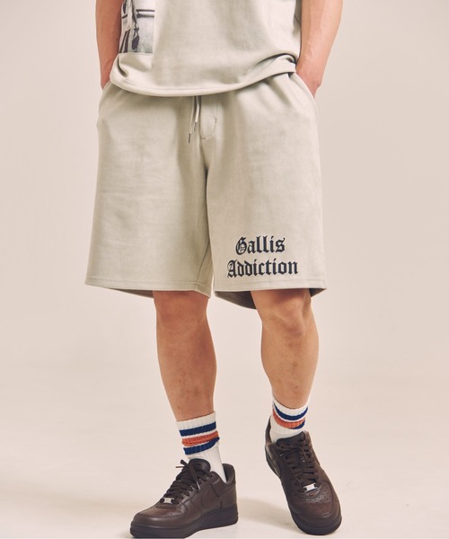 GALLIS ADDICTION（ガリスアディクション）の「GA SUEDE LOGO SHORTS（その他パンツ・メンズ・ブラック/ライトグレー・M/L）」の2枚目の写真