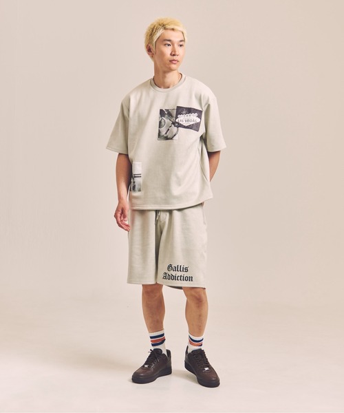 GALLIS ADDICTION（ガリスアディクション）の「GA SUEDE LOGO SHORTS（その他パンツ・メンズ・ブラック/ライトグレー・M/L）」の3枚目の写真