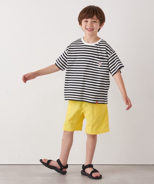 UNIVERSAL OVERALL（ユニバーサルオーバーオール）の「【SHIPS any別注】UNIVERSAL OVERALL: WINDY Jr. ワッペン ボーダー Tシャツ <KIDS>（Tシャツ/カットソー・キッズ・ブルー/ピンク/グリーン/ブラック・110/120/130/140/150）」の20枚目の写真