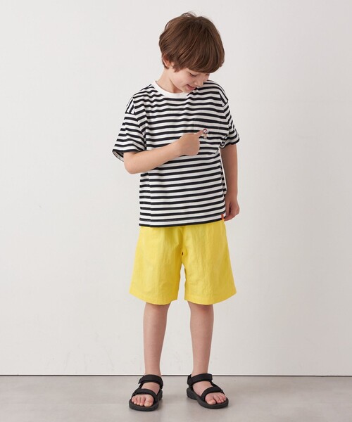UNIVERSAL OVERALL（ユニバーサルオーバーオール）の「【SHIPS any別注】UNIVERSAL OVERALL: WINDY Jr. ワッペン ボーダー Tシャツ <KIDS>（Tシャツ/カットソー・キッズ・ブルー/ピンク/グリーン/ブラック・110/120/130/140/150）」の21枚目の写真