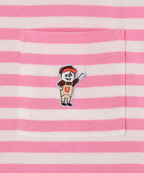 UNIVERSAL OVERALL（ユニバーサルオーバーオール）の「【SHIPS any別注】UNIVERSAL OVERALL: WINDY Jr. ワッペン ボーダー Tシャツ <KIDS>（Tシャツ/カットソー・キッズ・ブルー/ピンク/グリーン/ブラック・110/120/130/140/150）」の10枚目の写真