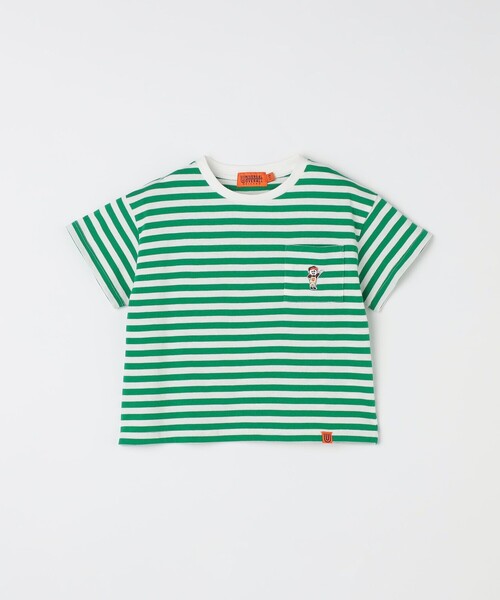 UNIVERSAL OVERALL（ユニバーサルオーバーオール）の「【SHIPS any別注】UNIVERSAL OVERALL: WINDY Jr. ワッペン ボーダー Tシャツ <KIDS>（Tシャツ/カットソー・キッズ・ブルー/ピンク/グリーン/ブラック・110/120/130/140/150）」の14枚目の写真