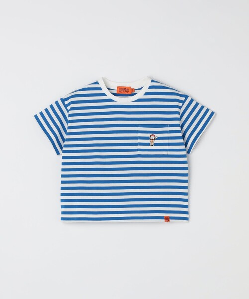 UNIVERSAL OVERALL（ユニバーサルオーバーオール）の「【SHIPS any別注】UNIVERSAL OVERALL: WINDY Jr. ワッペン ボーダー Tシャツ <KIDS>（Tシャツ/カットソー・キッズ・ブルー/ピンク/グリーン/ブラック・110/120/130/140/150）」の16枚目の写真