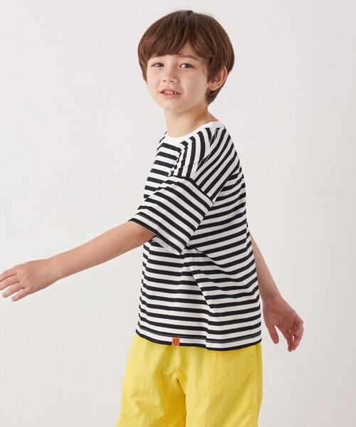 UNIVERSAL OVERALL（ユニバーサルオーバーオール）の「【SHIPS any別注】UNIVERSAL OVERALL: WINDY Jr. ワッペン ボーダー Tシャツ <KIDS>（Tシャツ/カットソー・キッズ・ブルー/ピンク/グリーン/ブラック・110/120/130/140/150）」の19枚目の写真