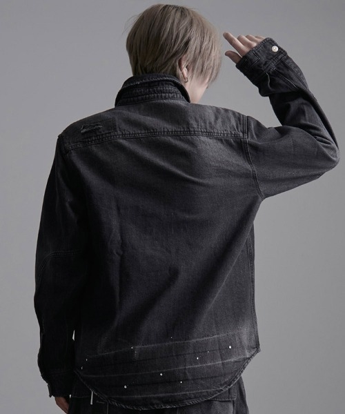 SILVER BULLET(シルバーバレット)の「『ALCARZA/アルカーザ』ダメージデニム長袖シャツ(シャツ/ブラウス・メンズ・ブルー/ブラック・L/XL/M)」の7枚目の写真