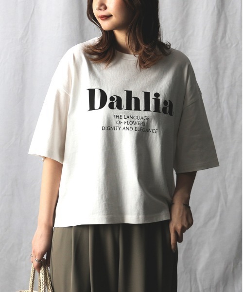 Right-on（ライトオン）の「HONEYSUCKLE ROSE(ハニーサックルローズ)【レディース】プリントビッグＴシャツ（Tシャツ/カットソー・レディース・オフホワイト/ベージュ/ブラック・L/M）」の16枚目の写真