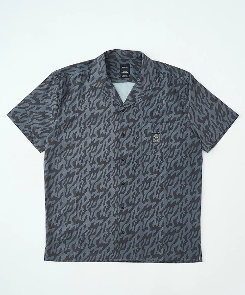 RVCA(ルーカ)の「RVCA メンズ 【UTILITY】 BLOCK SHIRTS 半袖シャツ 【2025年夏モデル】/ルーカ水陸両用セットアップ対応撥水速乾塩素対応UVケア半袖ボーリングシャツ(シャツ/ブラウス・メンズ・ブラック/グレー系その他/キャメル・SMALL/X-LARGE/MEDIUM/LARGE)」の3枚目の写真