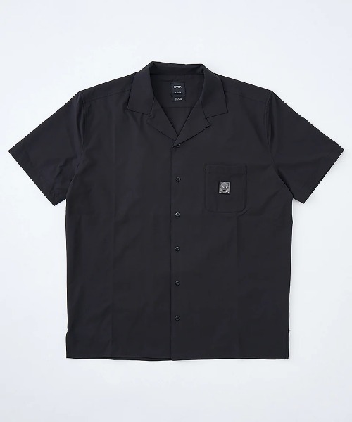 RVCA(ルーカ)の「RVCA メンズ 【UTILITY】 BLOCK SHIRTS 半袖シャツ 【2025年夏モデル】/ルーカ水陸両用セットアップ対応撥水速乾塩素対応UVケア半袖ボーリングシャツ(シャツ/ブラウス・メンズ・ブラック/グレー系その他/キャメル・SMALL/X-LARGE/MEDIUM/LARGE)」の1枚目の写真