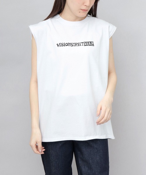 VISION STREET WEAR(ヴィジョンストリートウェア)の「ビッグシルエット ヴィンテージロゴ ノースリーブTシャツ(Tシャツ/カットソー・メンズ・ブラック/ホワイト・M/L/XL)」の21枚目の写真