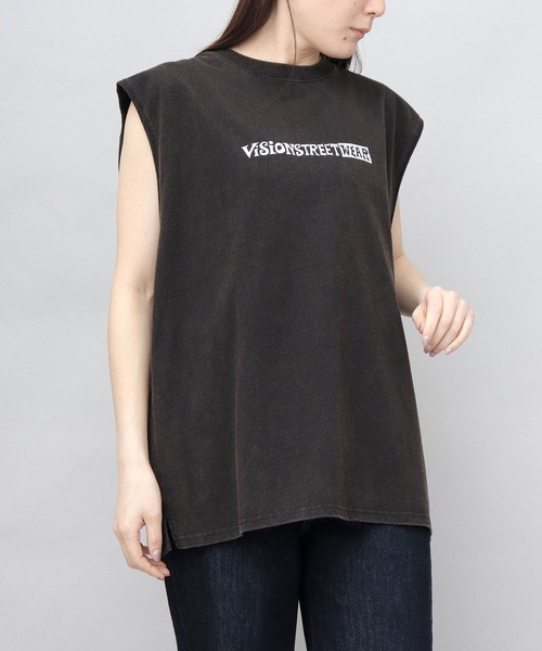 VISION STREET WEAR(ヴィジョンストリートウェア)の「ビッグシルエット ヴィンテージロゴ ノースリーブTシャツ(Tシャツ/カットソー・メンズ・ブラック/ホワイト・M/L/XL)」の22枚目の写真