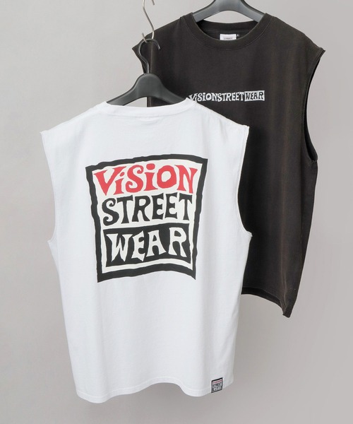 VISION STREET WEAR(ヴィジョンストリートウェア)の「ビッグシルエット ヴィンテージロゴ ノースリーブTシャツ(Tシャツ/カットソー・メンズ・ブラック/ホワイト・M/L/XL)」の3枚目の写真