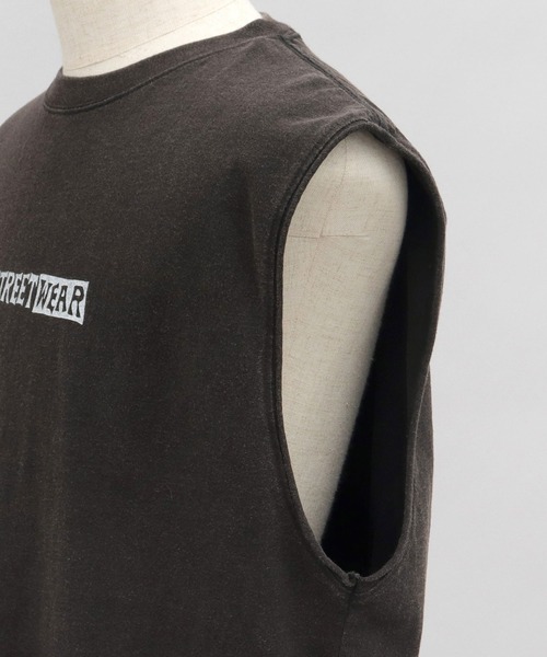 VISION STREET WEAR(ヴィジョンストリートウェア)の「ビッグシルエット ヴィンテージロゴ ノースリーブTシャツ(Tシャツ/カットソー・メンズ・ブラック/ホワイト・M/L/XL)」の5枚目の写真