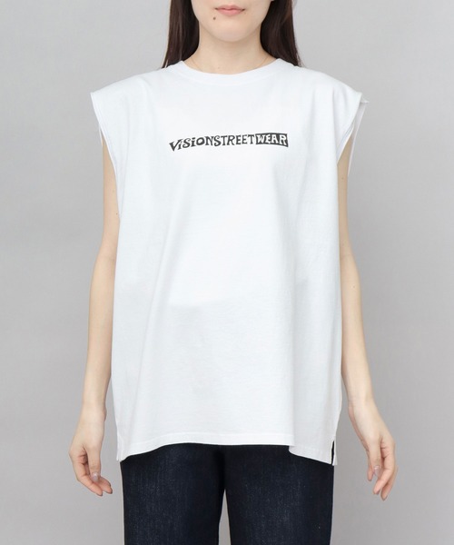 VISION STREET WEAR(ヴィジョンストリートウェア)の「ビッグシルエット ヴィンテージロゴ ノースリーブTシャツ(Tシャツ/カットソー・メンズ・ブラック/ホワイト・M/L/XL)」の13枚目の写真