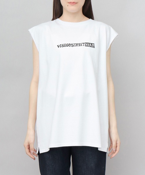 VISION STREET WEAR(ヴィジョンストリートウェア)の「ビッグシルエット ヴィンテージロゴ ノースリーブTシャツ(Tシャツ/カットソー・メンズ・ブラック/ホワイト・M/L/XL)」の15枚目の写真