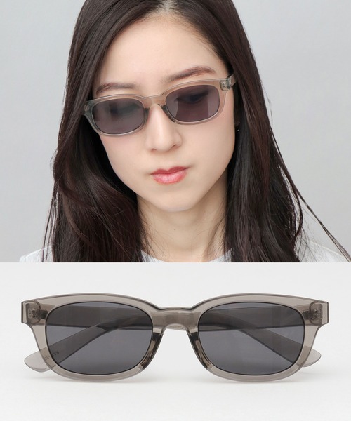 セール】セルフレーム サングラス 横長スクエア ウェリントンタイプ 鼻