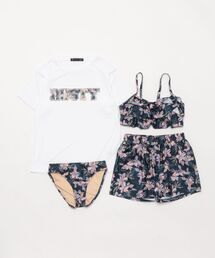 RUSTY（ラスティ）の「【RUSTY/ラスティー】キッズフラワー柄水着4点セット（水着）」